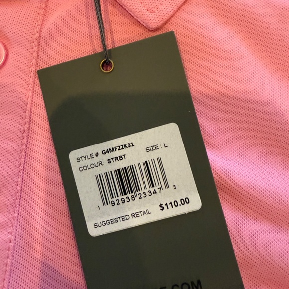 Limited Edition G/Fore Men's Large STRBT Pink Pique Polo MSRP $110 - Picture 5 of 6